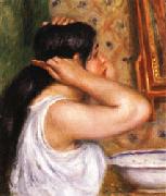 Auguste renoir The Toilette Woman Combing Her Hair oil painting reproduction